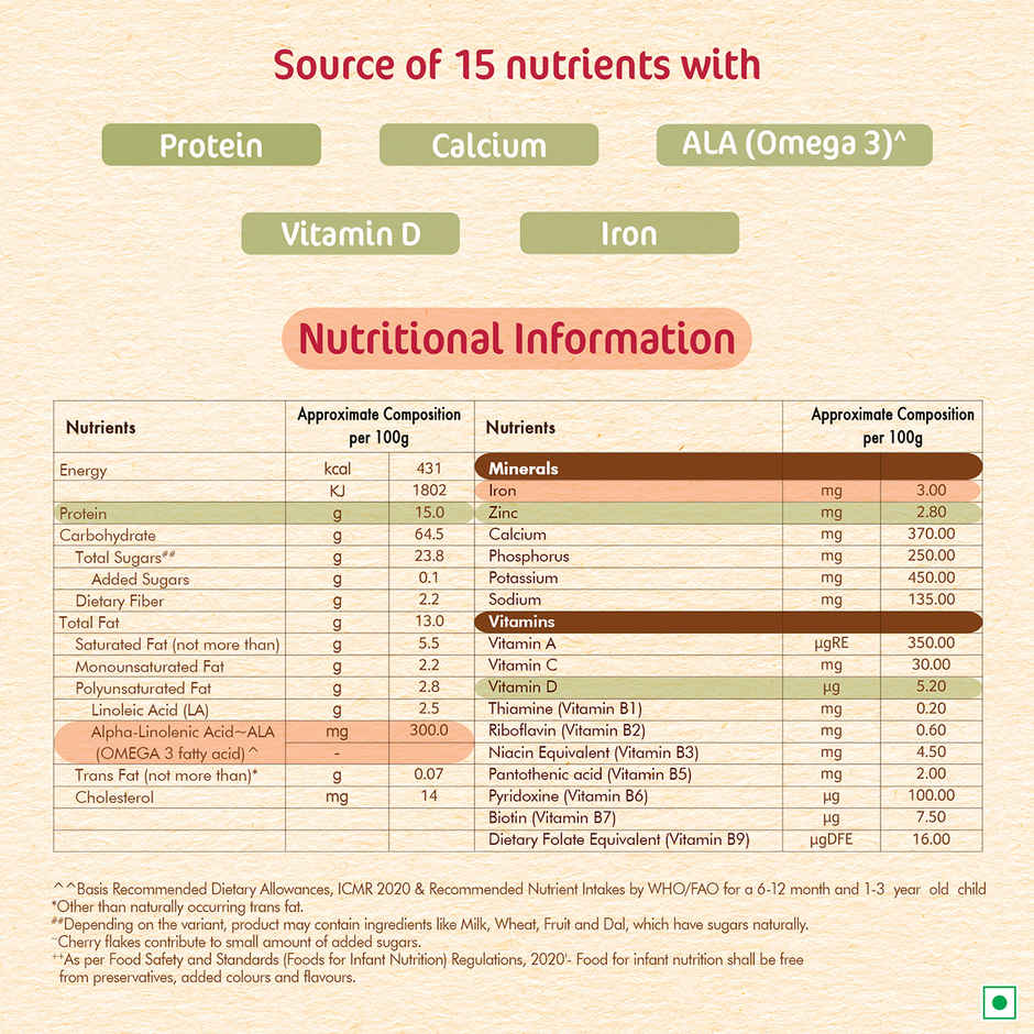 Nestle Cerelac Wheat Rice Mixed Fruit Baby Food Cereal | No Refined Sugar & No Preservatives | 10-24 Months
