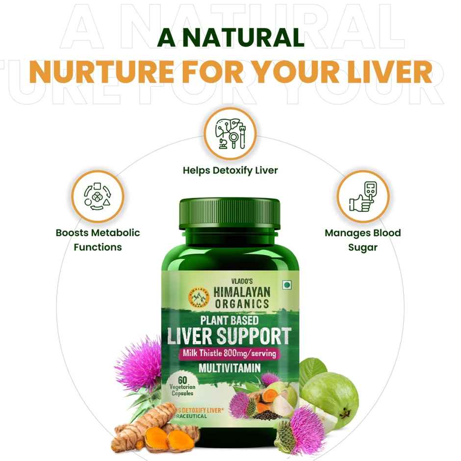 Vlado's Himalayan Organics Plant Based Liver Support Supplement 60 VEG Capsules