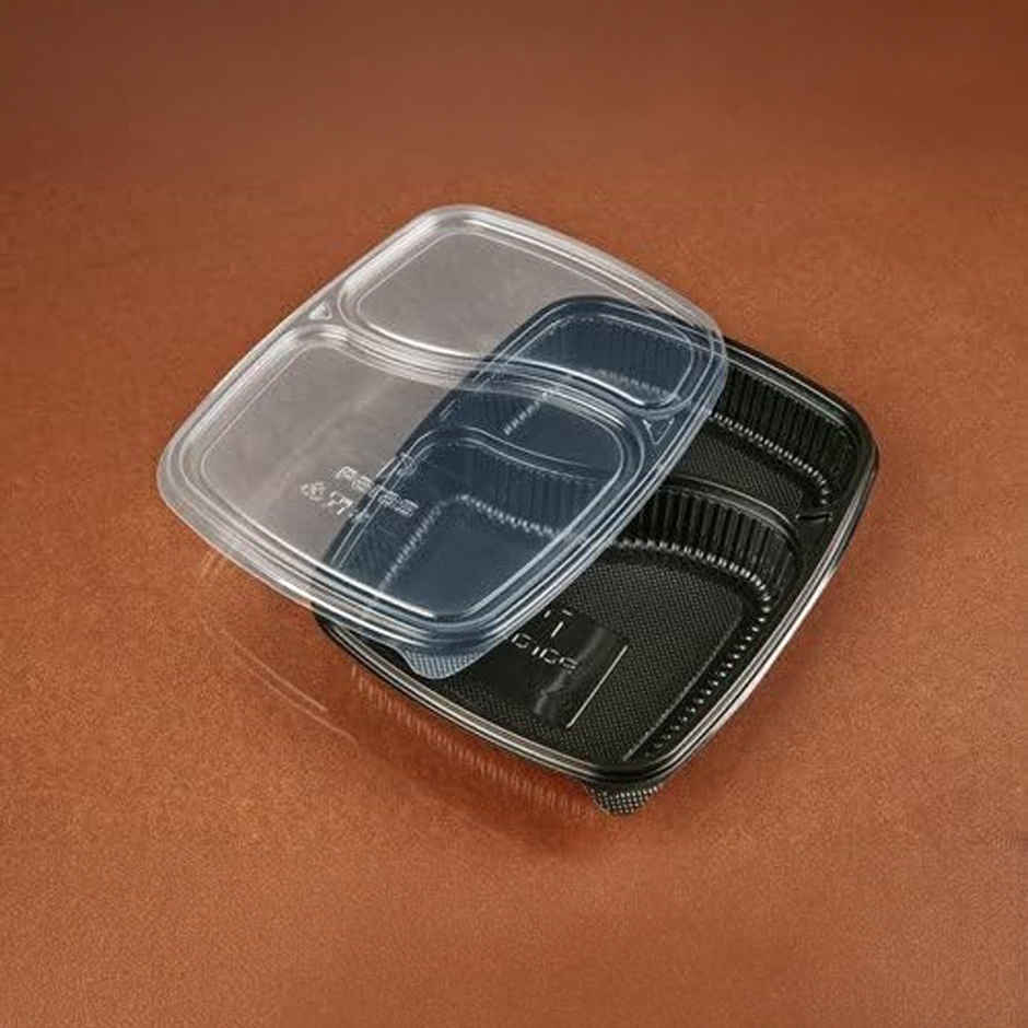 Disposable Platter Thali With Lid | 2 Compartment | 175 x 220 x 35 | Tempware