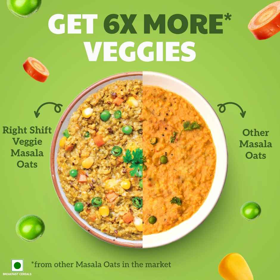 Right Shift Masala Oats, 6x veggies & Millets | High Protein & Fibre | No preservatives