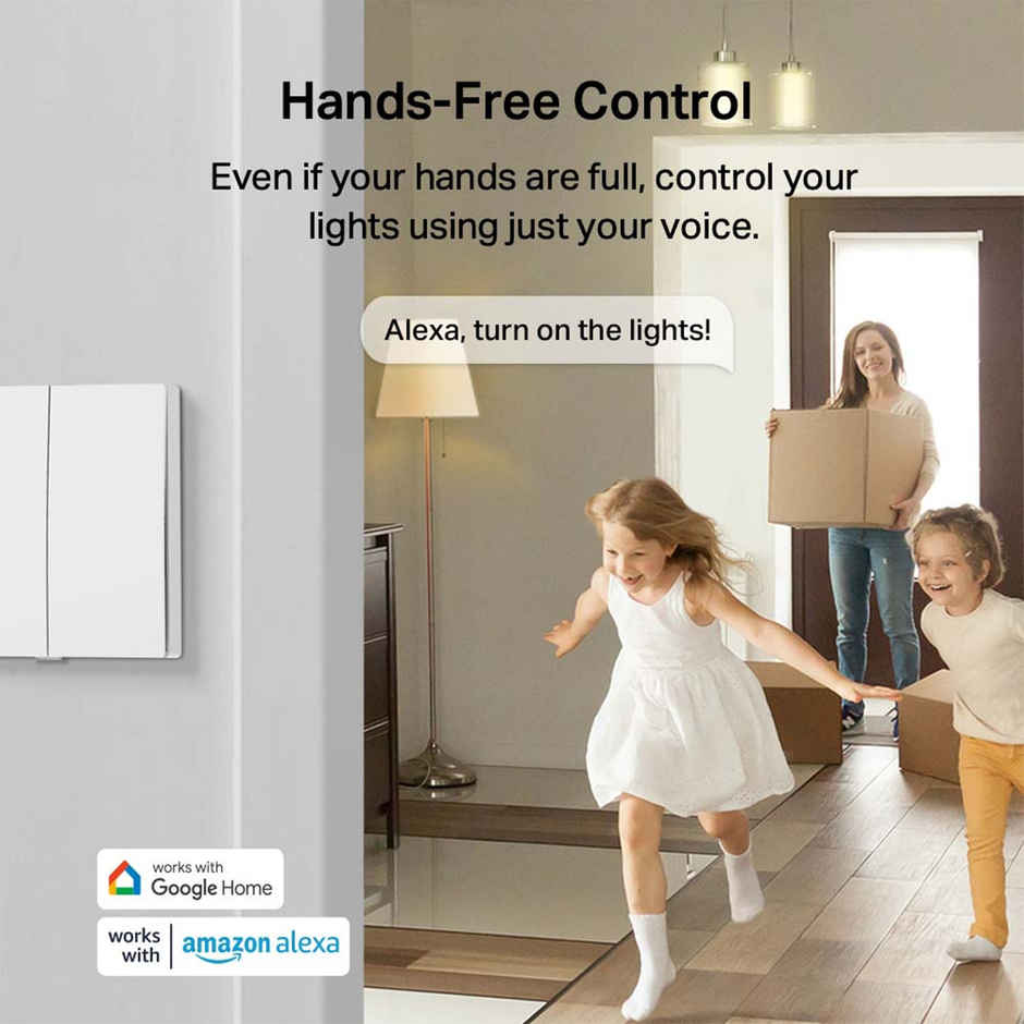 TP-Link Tapo S220 Smart Light Switch, 2-Gang 1-Way, Work With Alexa & Google Home, Hub Required