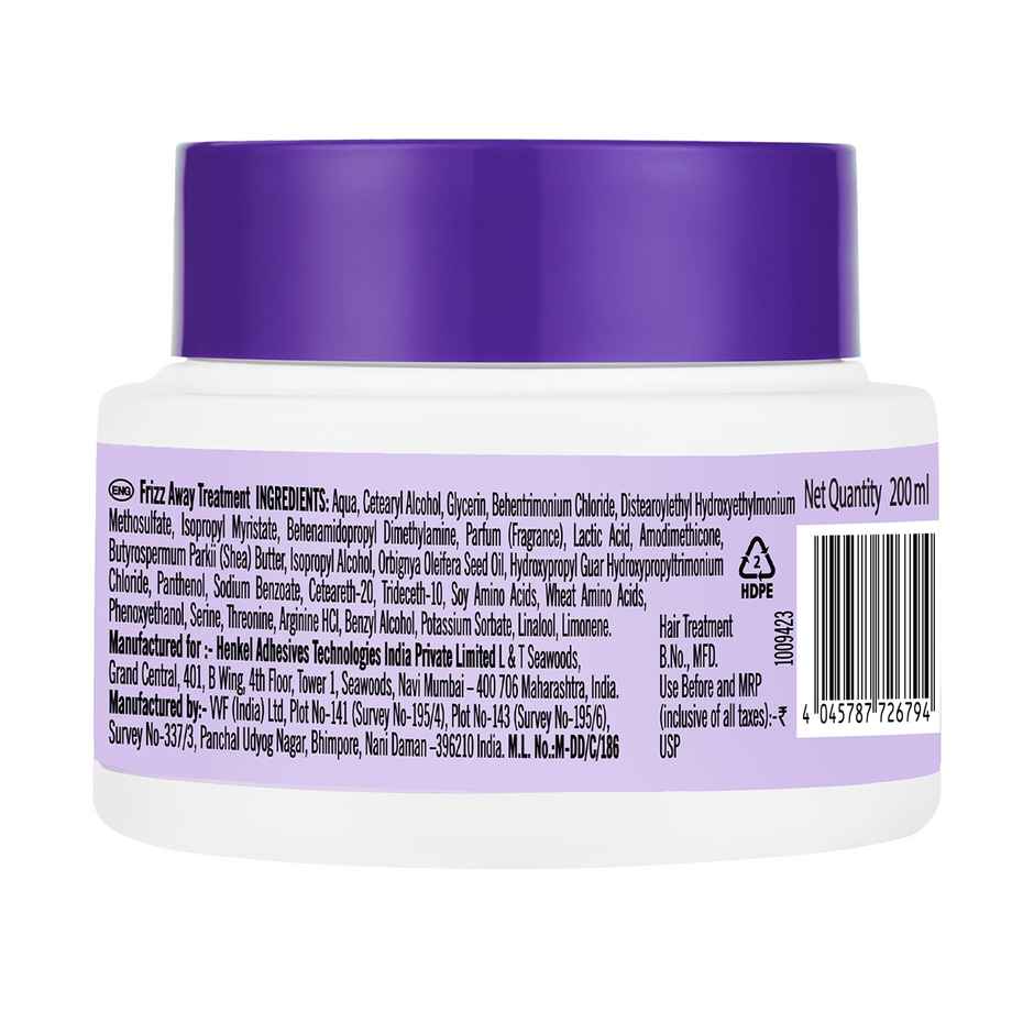 Schwarzkopf Professional Bonacure Frizz Away Treatment With Babassu Oil With Vegan Keratin