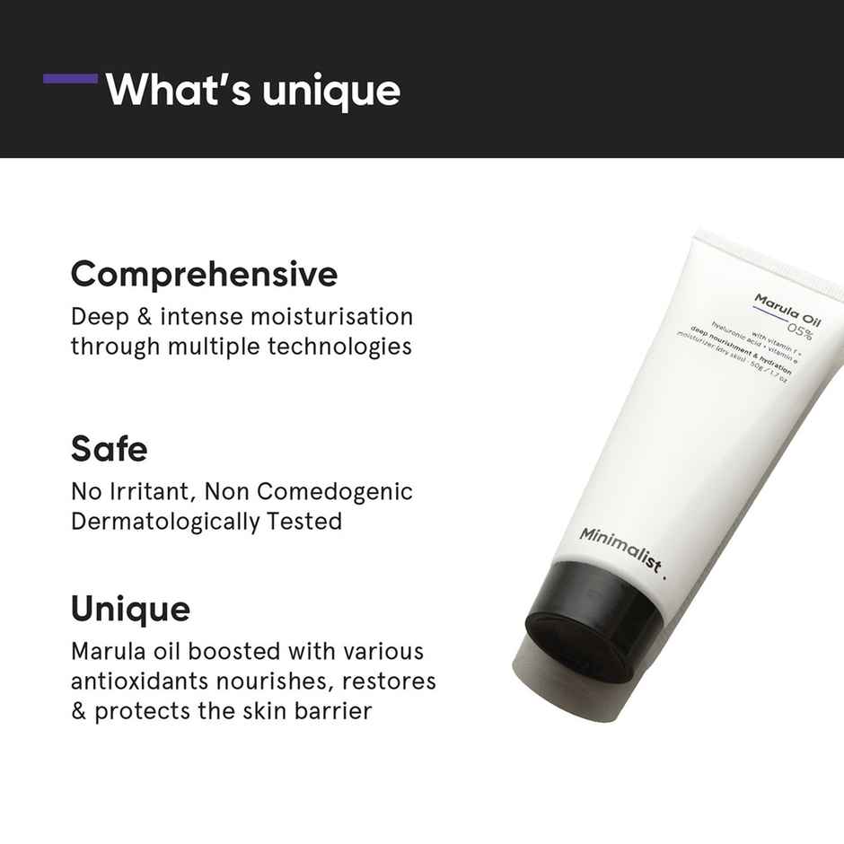 Minimalist Marula Oil 5% Face Moisturizer for Dry Skin