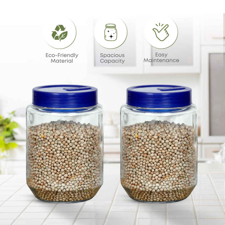 Yera Everyday Storage Jars Round 1100 ml (Each) Set Of 2 pcs