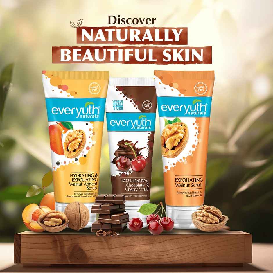 Everyuth Naturals Tan Removal Scrub - Chocolate & Cherry Dtan, Paraben Free