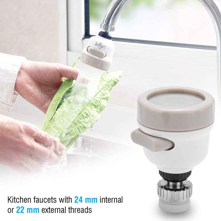 Urbanfix 360 Tap Extension for Kitchen Sink | Movable Water-Saving Faucet Bubbler - White