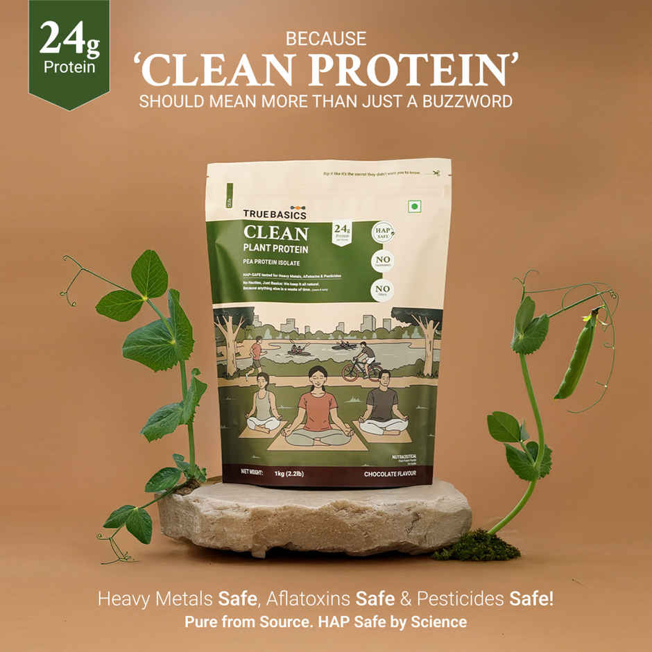 TrueBasics Clean Plant Protein Powder Pea Protein Isolate | Chocolate