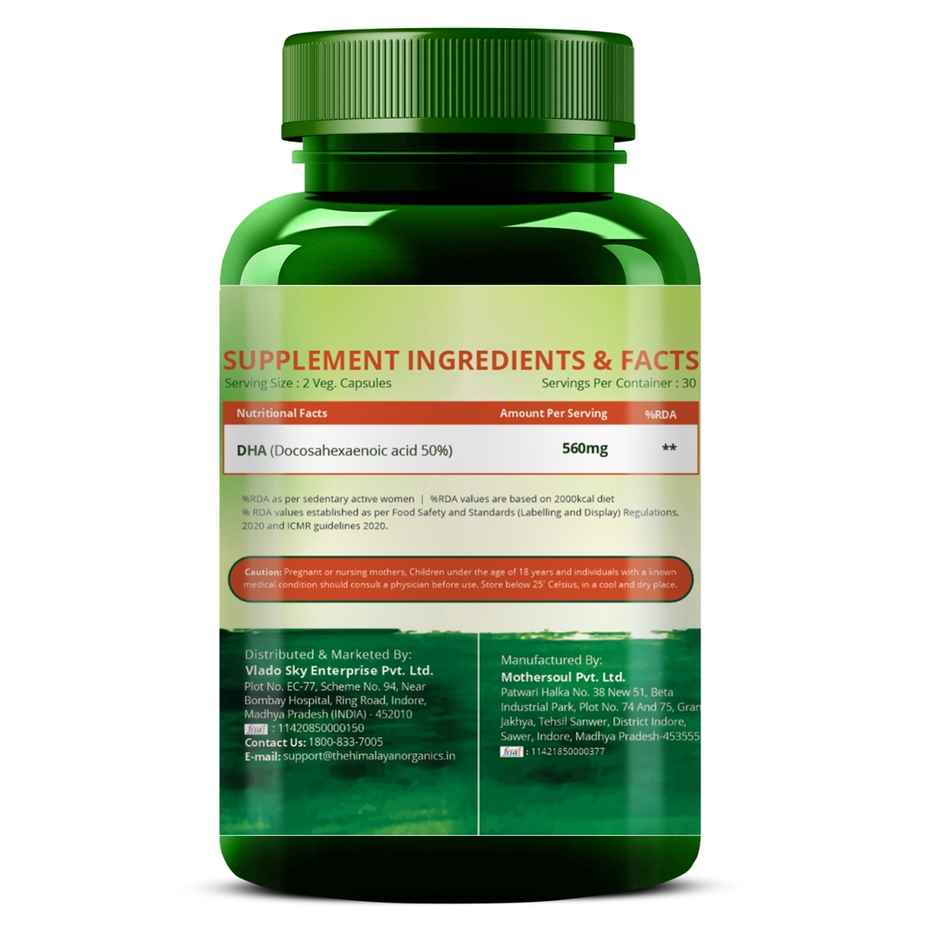 Himalayan Organics VeGan Omega 3 with DHA 60 VEG capsules