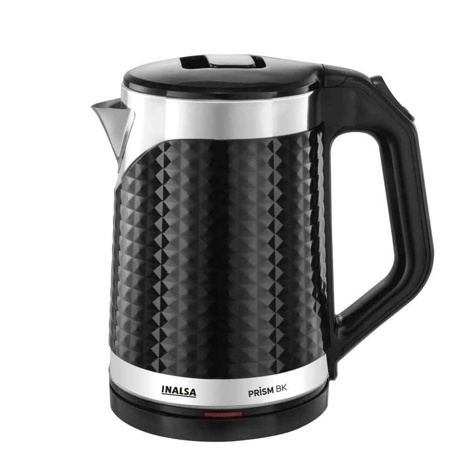 INALSA Double Wall Kettle Prism BK,1.8 Ltr,1500W |Diamond Cut Design ,Stainless Steel Inner Body