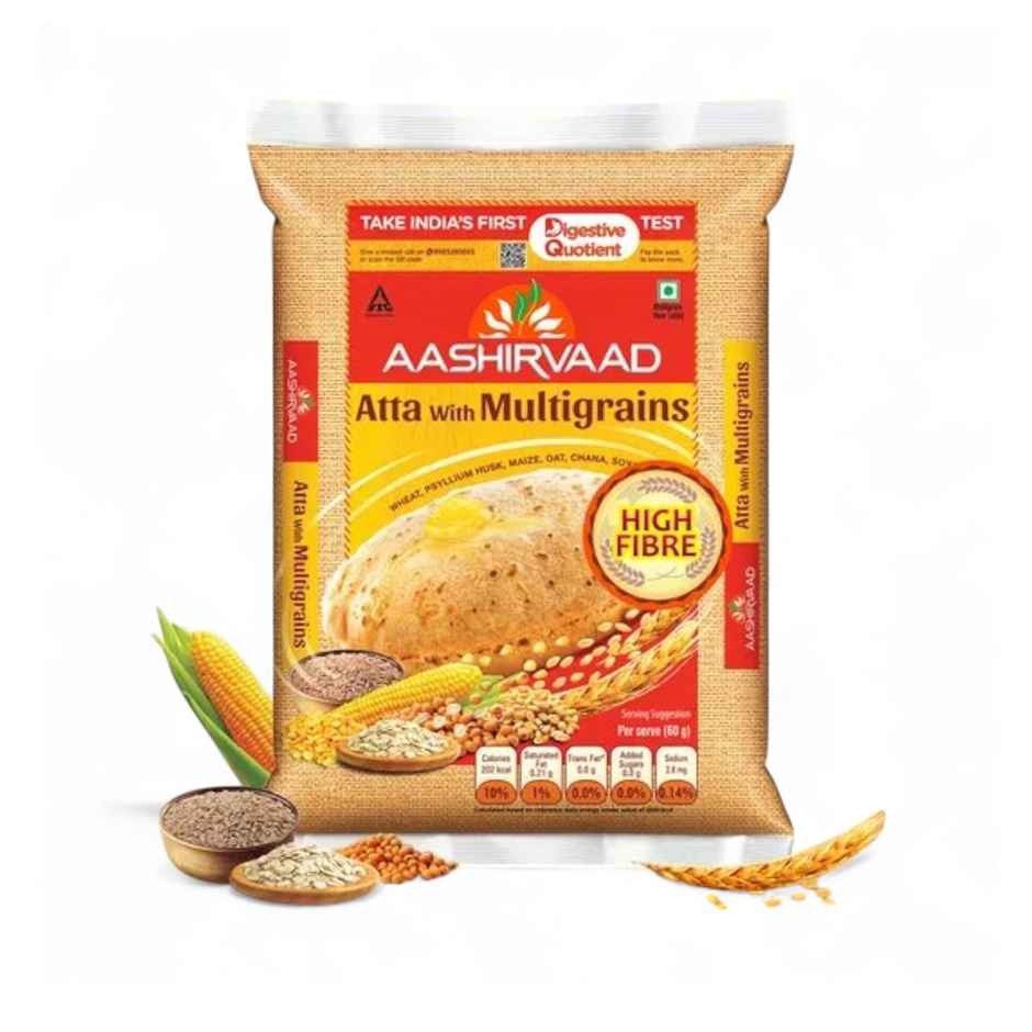 Aashirvaad High Fibre Atta with Multigrains | 3 Rotis fulfil 35% Daily Fibre Combo
