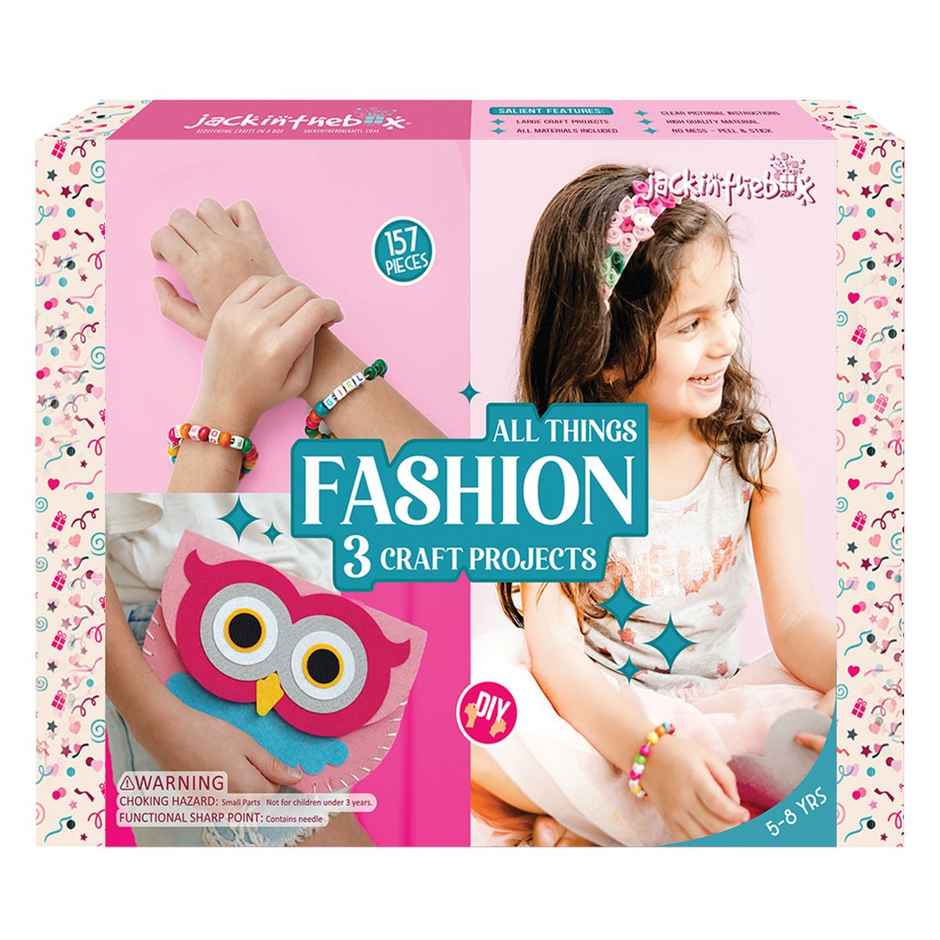 Jackinthebox All Things Fashion 3-In-1 Art & Craft Kit