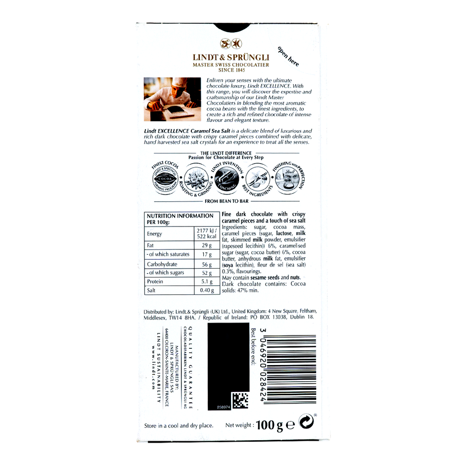 Lindt Chocolate - Caremel Sea Salt