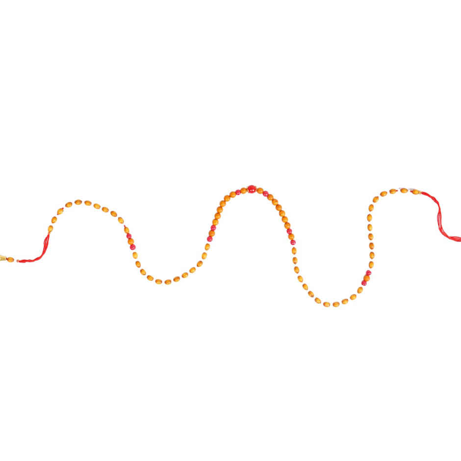 Pichai Mahakaal Wooden Finish Beads Rakhi - Rustic and Traditional