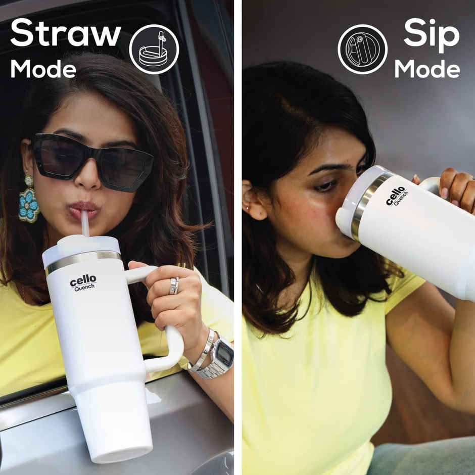 Cello Quench Stainless Steel Insulated Tumbler without Straw | 900 ml | Colour May Vary
