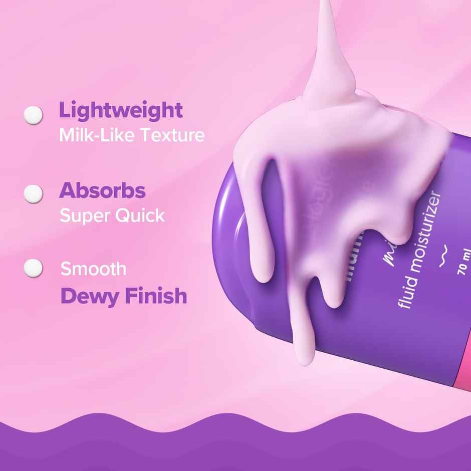 Aqualogica Illuminate + Milk Fluid Moisturizer Lightweight Milk-Like Texture Evens Skin Tone