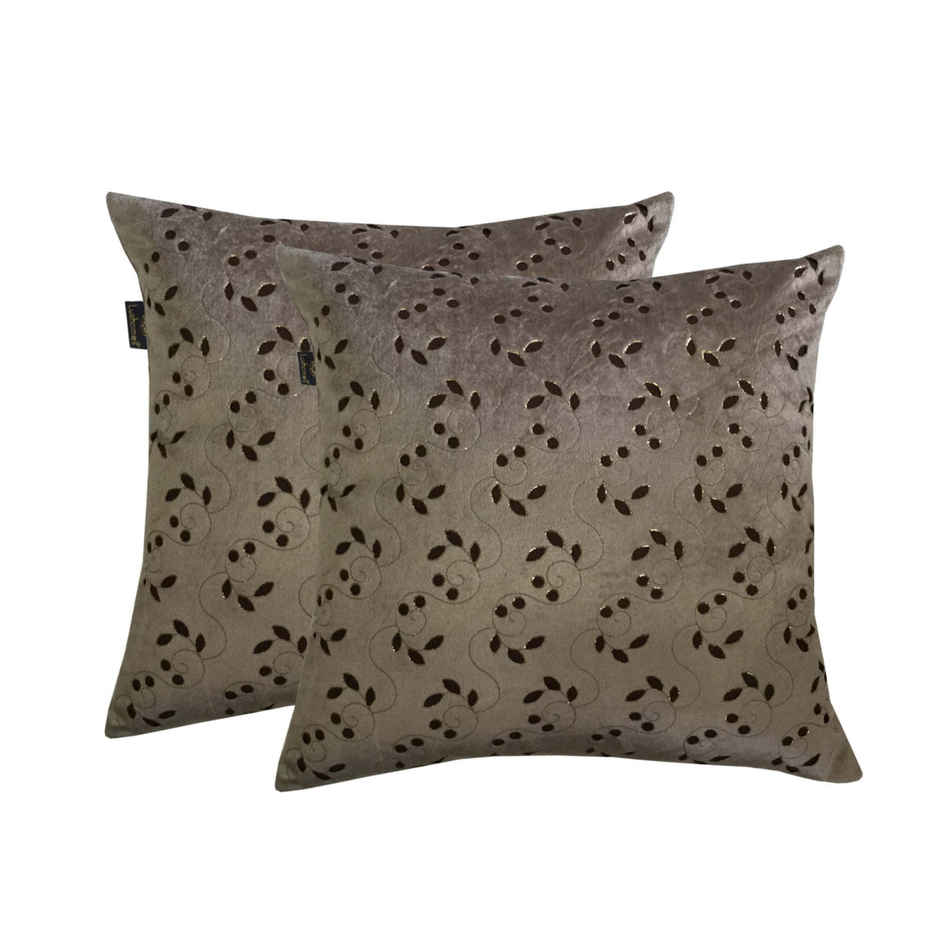 Lushomes Velvet Cushion Covers - Light Beige | 16 x 16 inch