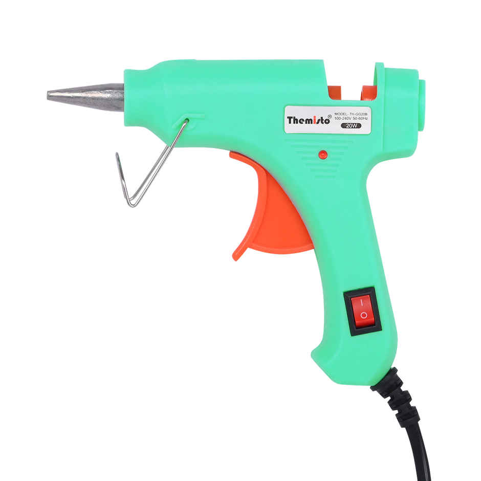 Themisto 20 Watt Mini Hot Melt Glue Gun With 10 Glue Sticks For Diy Art And Crafts
