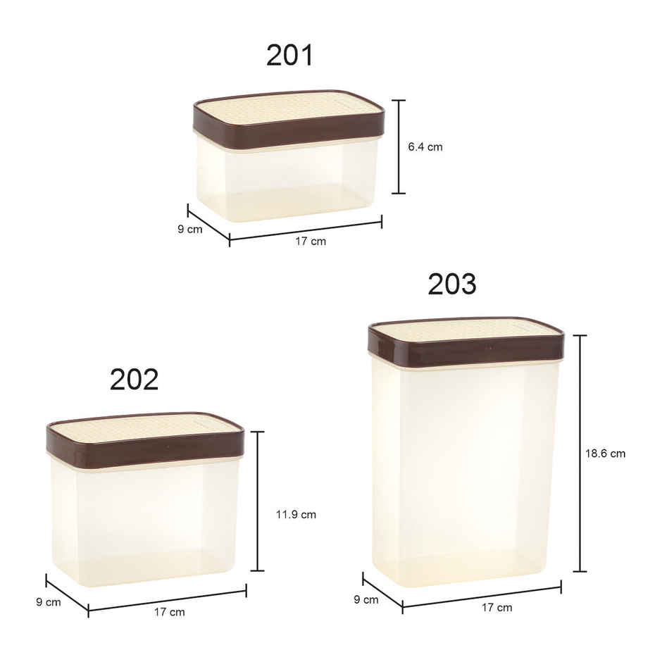 Joyo Vacu Fresh Rectangle Container (3 Pcs Set) (201,202,203) Tr Pl