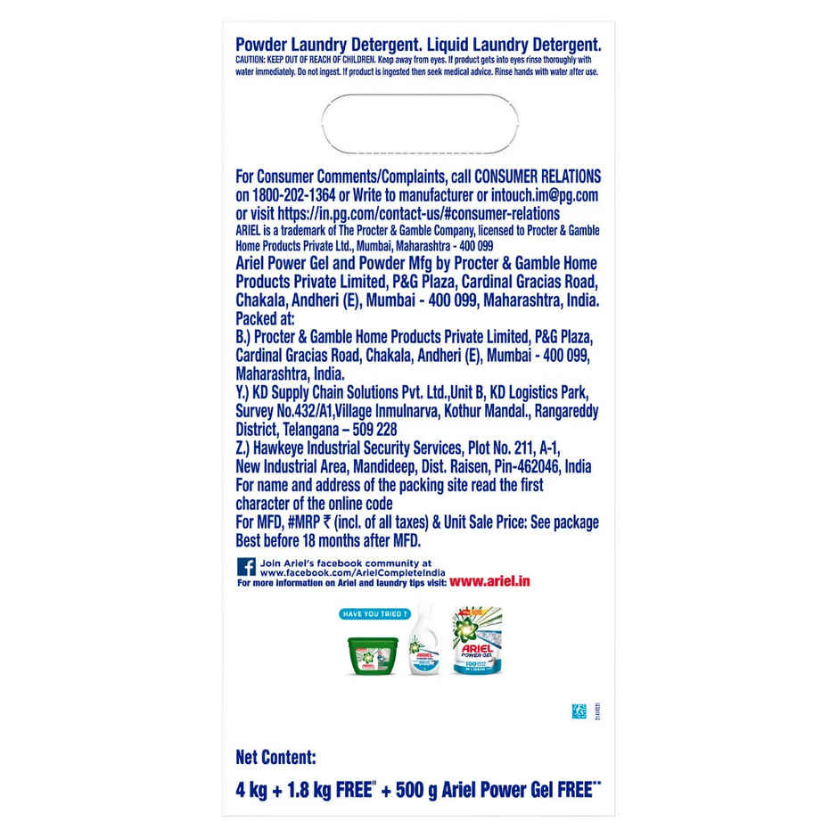 Ariel Matic Detergent Powder Top Load Liquid free|For Washing Machine