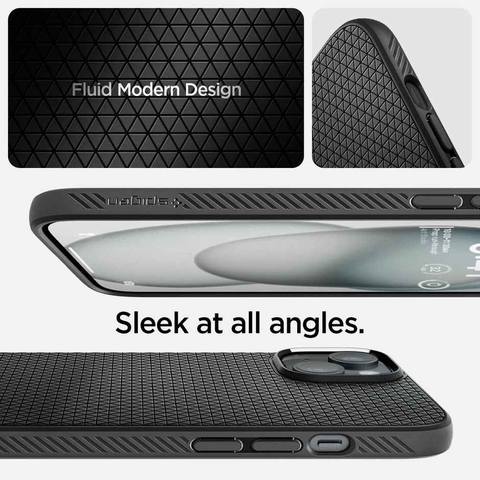Spigen Liquid Air Back Cover Case Compatible with iPhone 15 Plus (TPU | Matte Black)