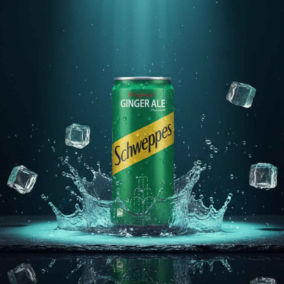 Burrf Super Cubes Ice Cubes (1kg) & Schweppes Ginger Ale (300ml) Combo