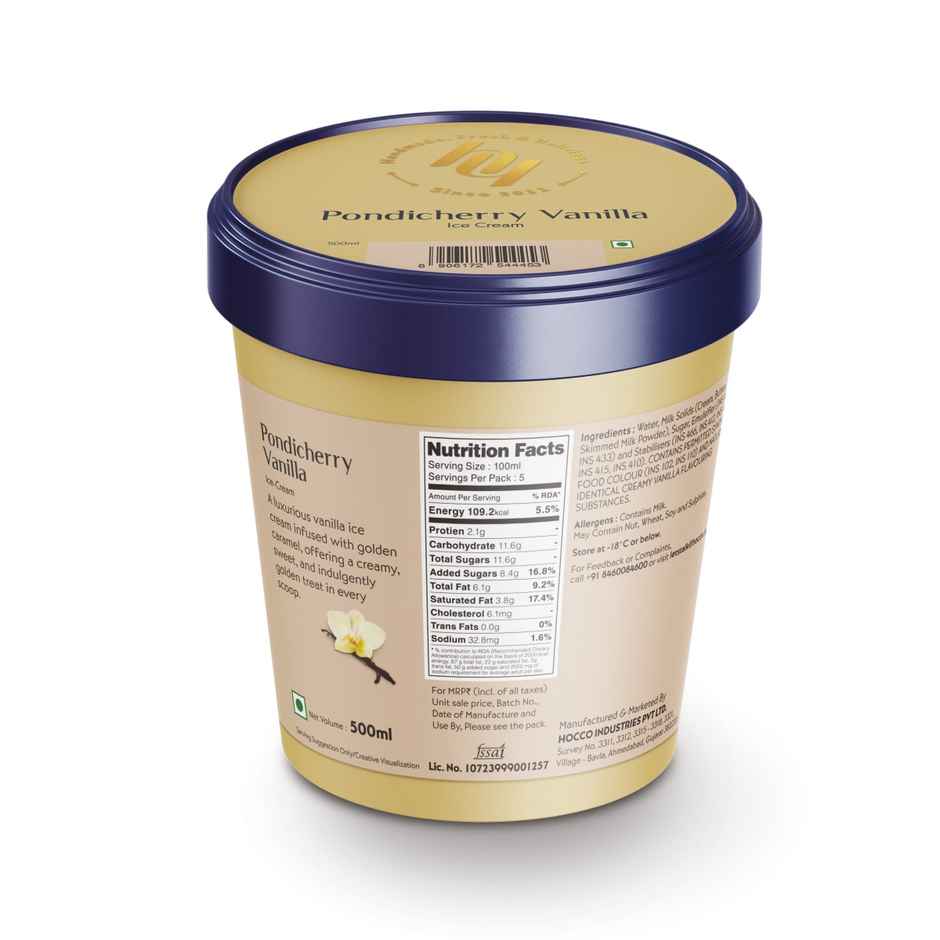 Huber & Holly Pondicherry Vanilla Ice Cream Tub