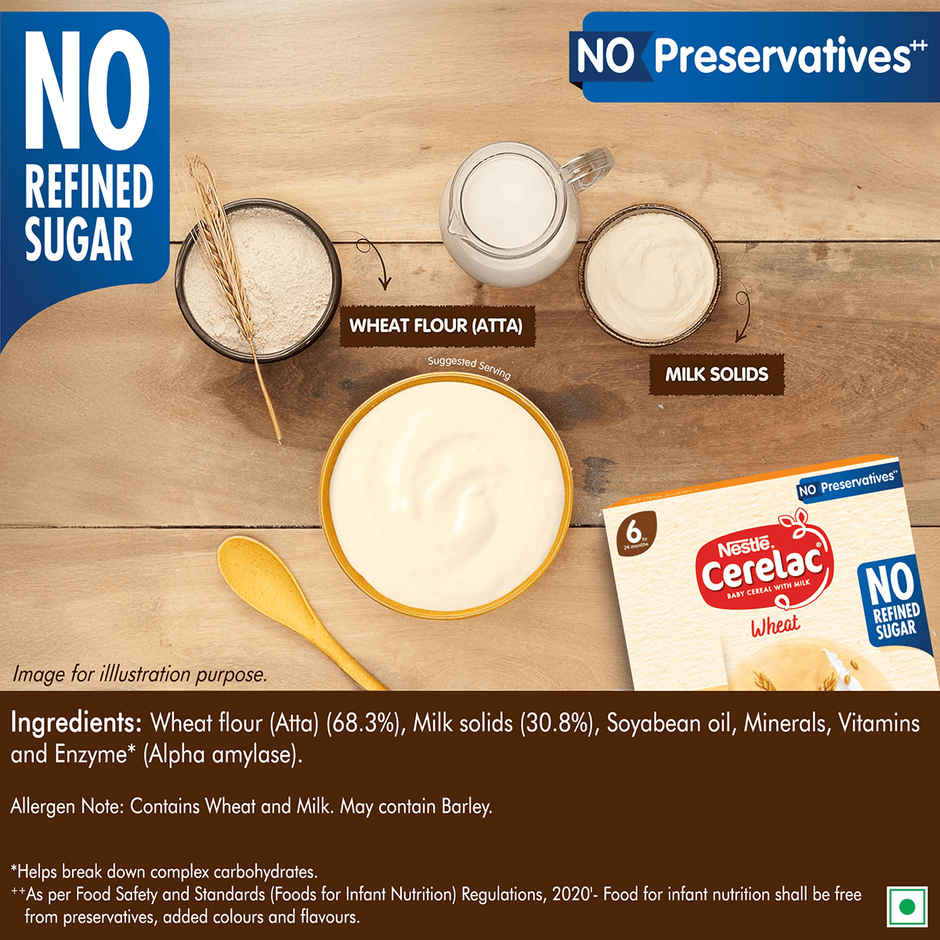 Nestle CERELAC Wheat Baby Food Cereal, No Refined Sugar & No Preservatives