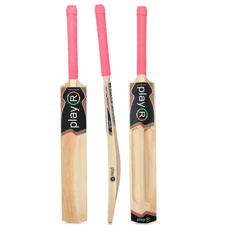 Playr Unisex Adult Cricket Fluid Tennis Kashmir Willow Bat For All Season 6 - Fluorescent Pink