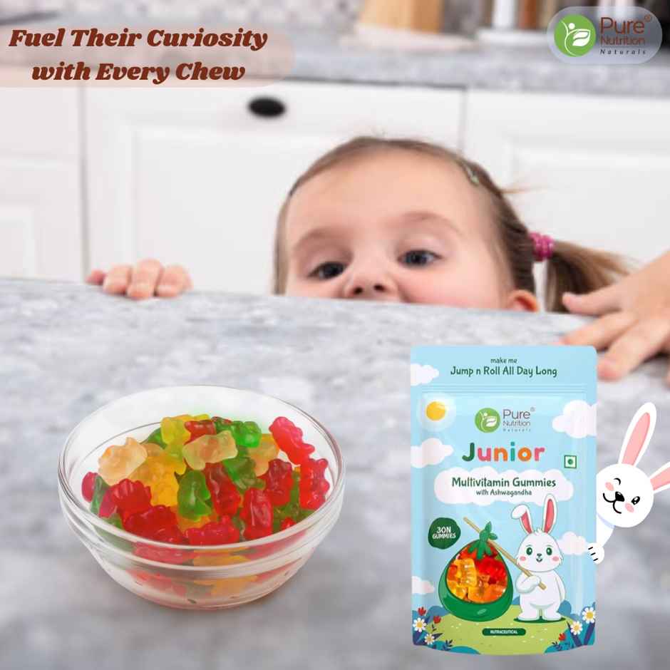 Pure Nutrition Kids Multivitamin Gummies | Ashwagandha & Lysine | Strawberry