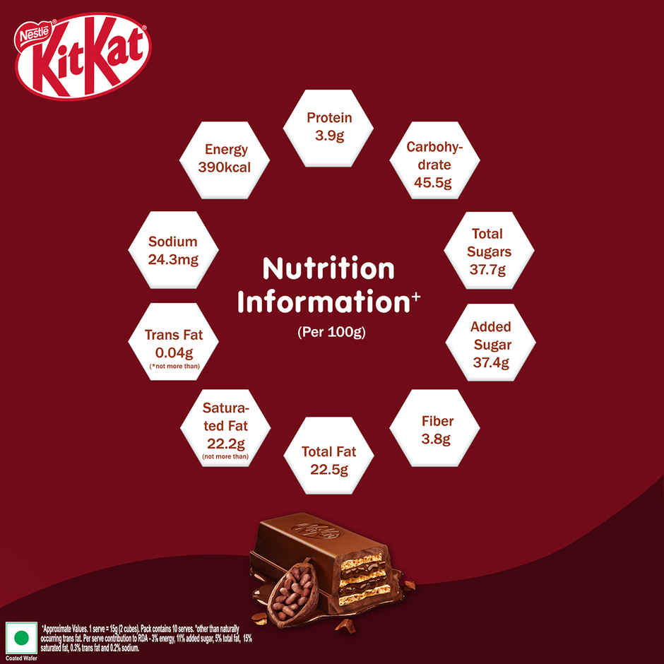 Nestle KitKat Delights Dark Choco Coated Wafer Chocolate Bar
