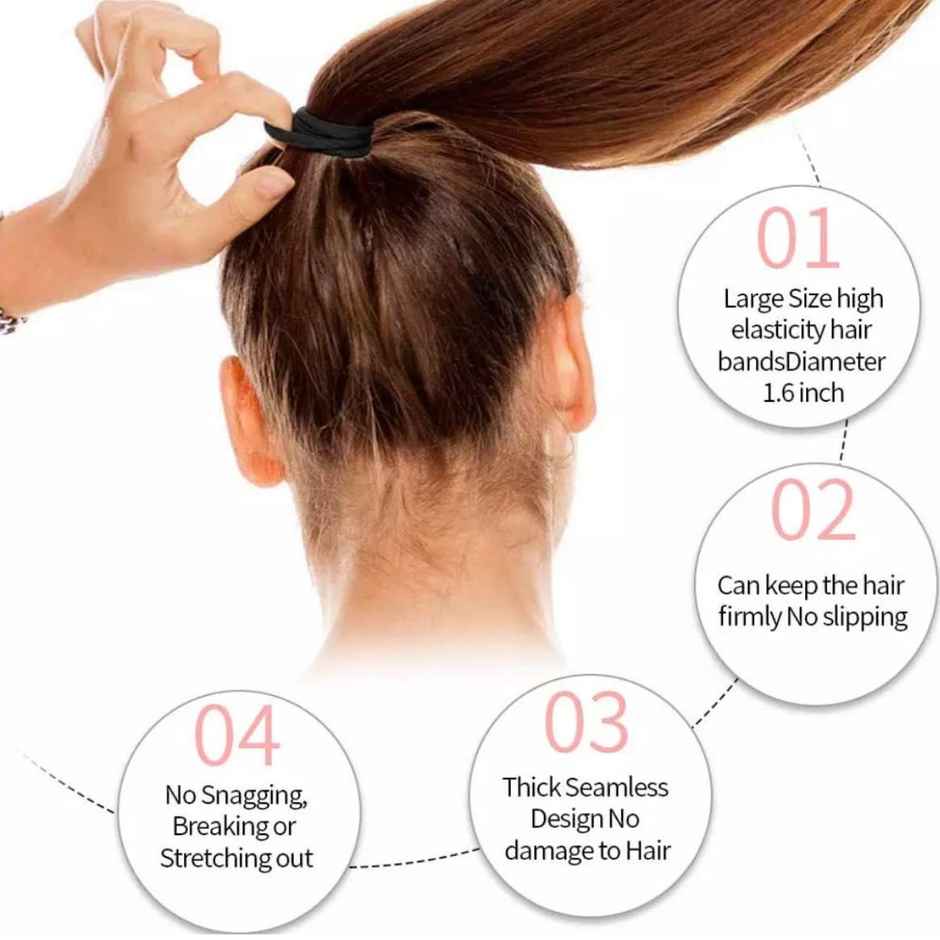 Pichai Rubber Hair Ties | Black | Durable & Stretchable