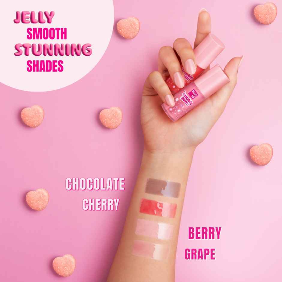 Elle 18 Bubblegum Lip Jelly, Lip Gloss - Chocolate, Pigmented, Fuller Lips