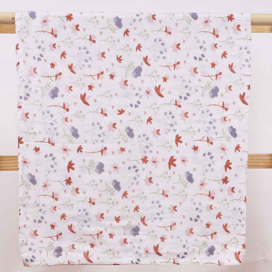 Moms Home Baby Girl Organic Towel & Swaddle - 6 Items Combo