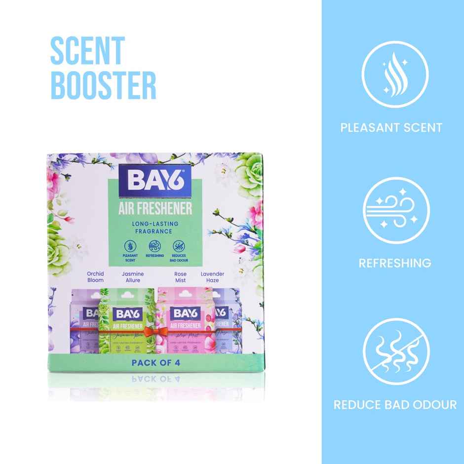 BAY6 Bathroom Air Freshener Blocks (Pack Of 4)- Orchid, Jasmine, Rose, Lavender - Long Lasting Fragrance