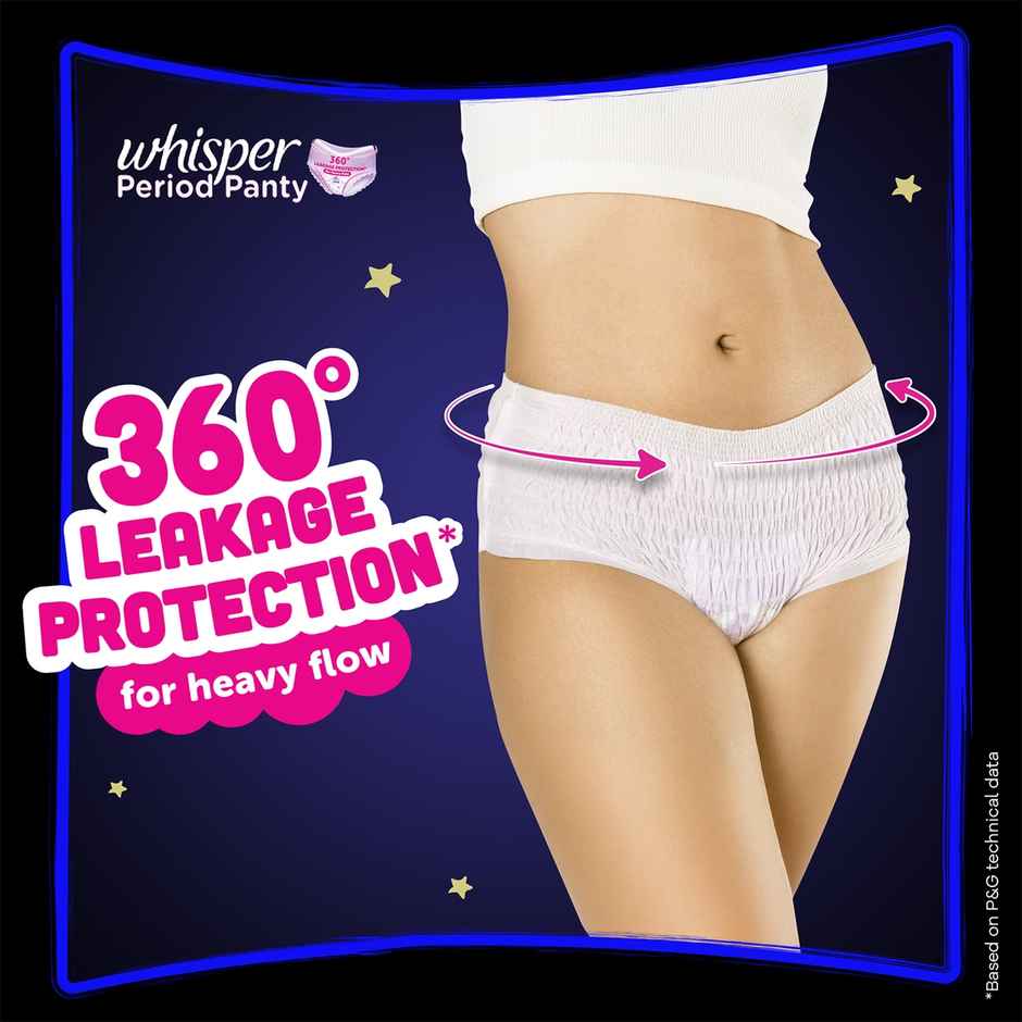 Whisper Super Absorbent Period Panty, 12 L-XL Pants