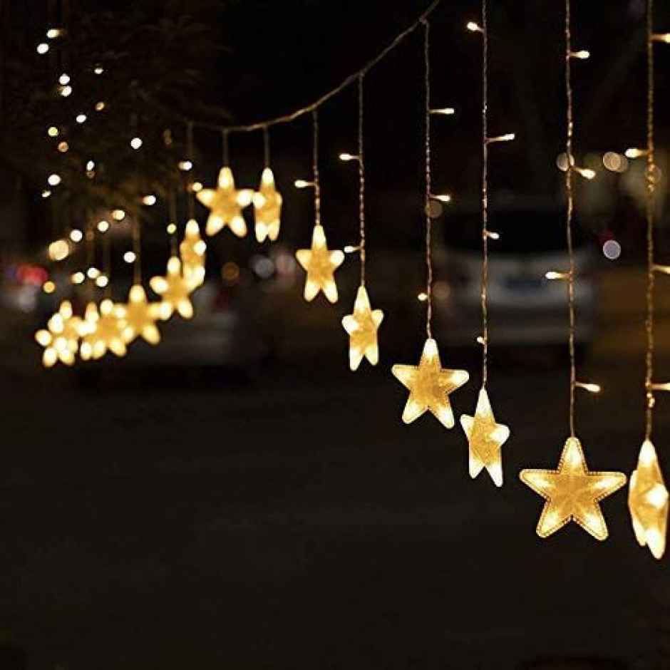 Desidiya Star Shaped Curtain String Lights - Warm White