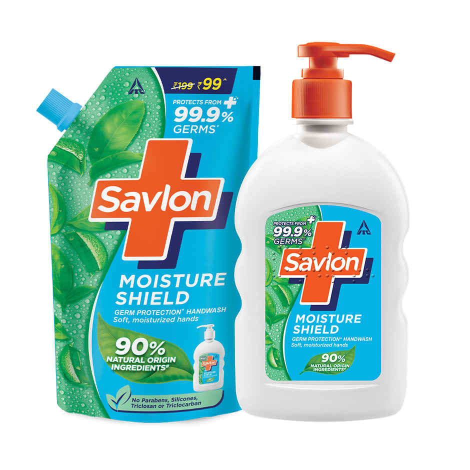 Savlon Moisture Shield Germ Protection Hand Wash (200ml) & Savlon Moisture Shield Germ Protection Hand Wash (650ml) Combo