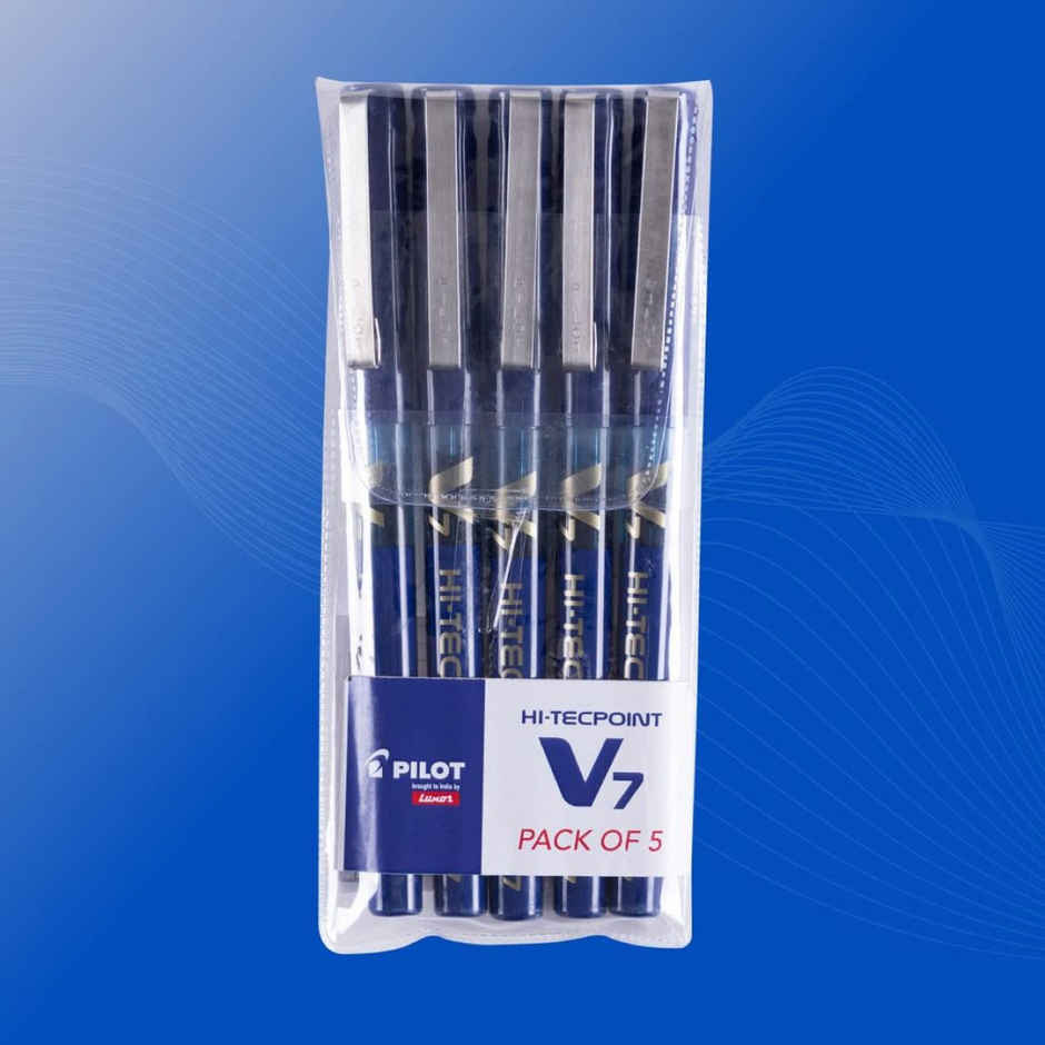 Pilot Hi-Techpoint V7 Roller Pen 4 Blue +1 Black - 5 Pieces