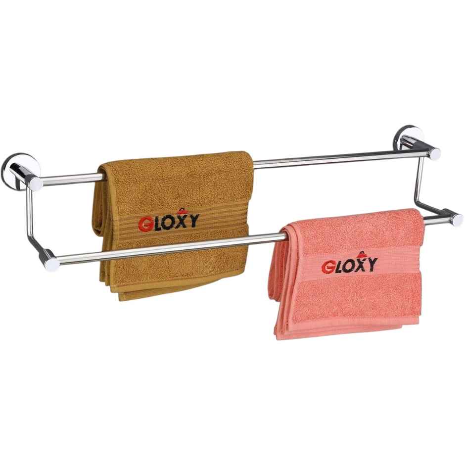Gloxy 2 Step Stainless Steel Towel Rod Towel Bar Bathroom Hanger Accessories & Fittings | 24 inch