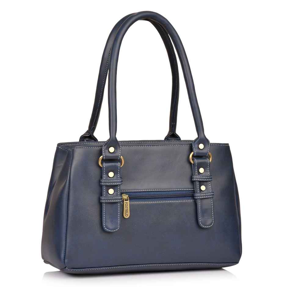 Fostelo Women's Vegan Leather Westside Handbags Shoulder Hobo Bag Ladies Purse | Blue | Large