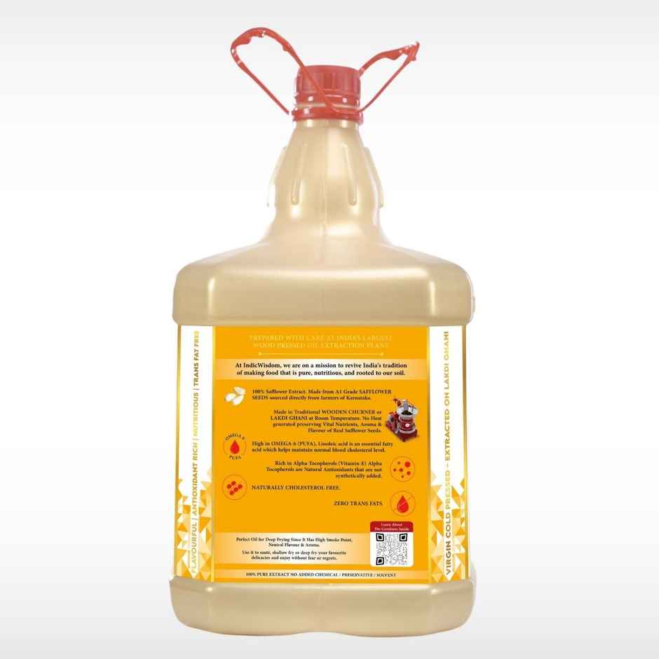 Indic Wisdom Safflower Wood Pressed Oil | Cold Pressed - Extracted on Wooden Churner