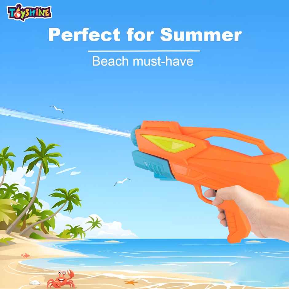 Toyshine Tank Capacity Long Range High Air Pressure Spray Water Gun | 580 ml | Orange