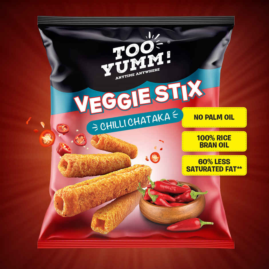 Too Yumm! Chili Chataka Veggie Stix | Munching Snack | On-the-Go Munchies
