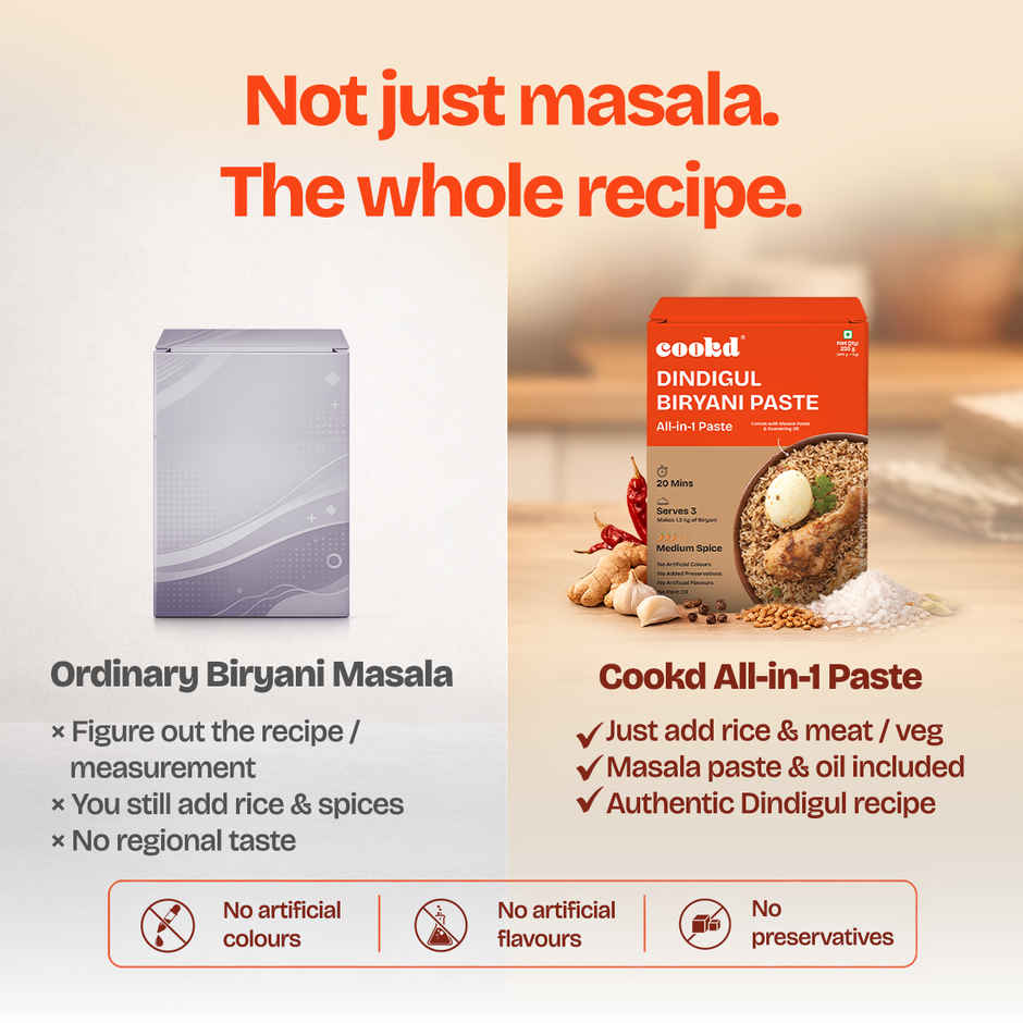Cookd Dindigul Biryani Masala Paste - Ready to Cook