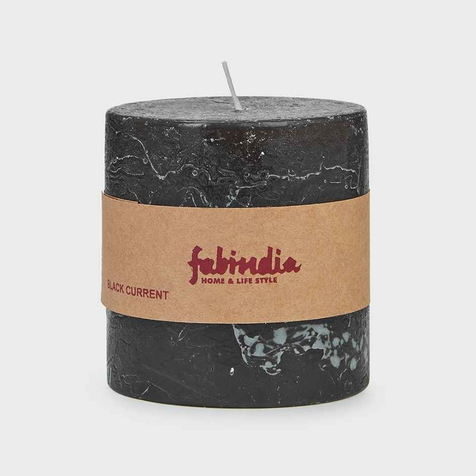 Fabindia Black Currant Pillar Candle | 7 x 8 cm
