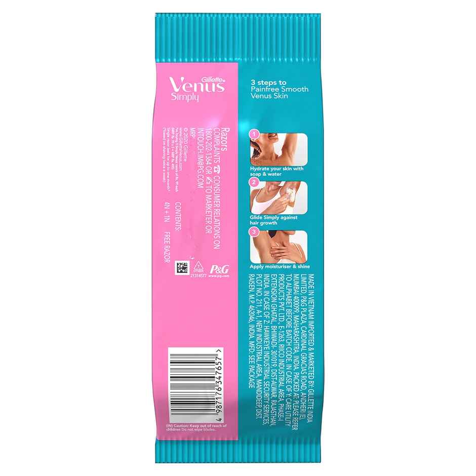Gillette Venus Simply Hair Removal Razor for Women, 5 simply