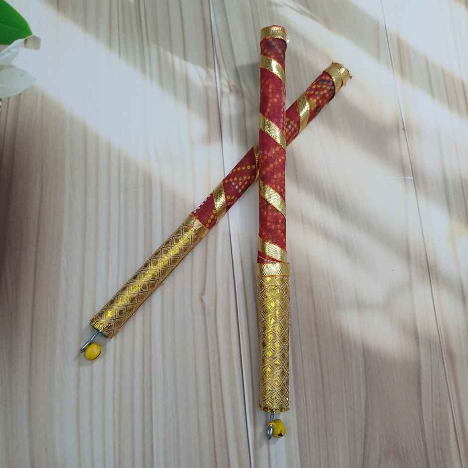 Dandiya Sticks for Kids - Gold Leheriya | Assorted | Gullak