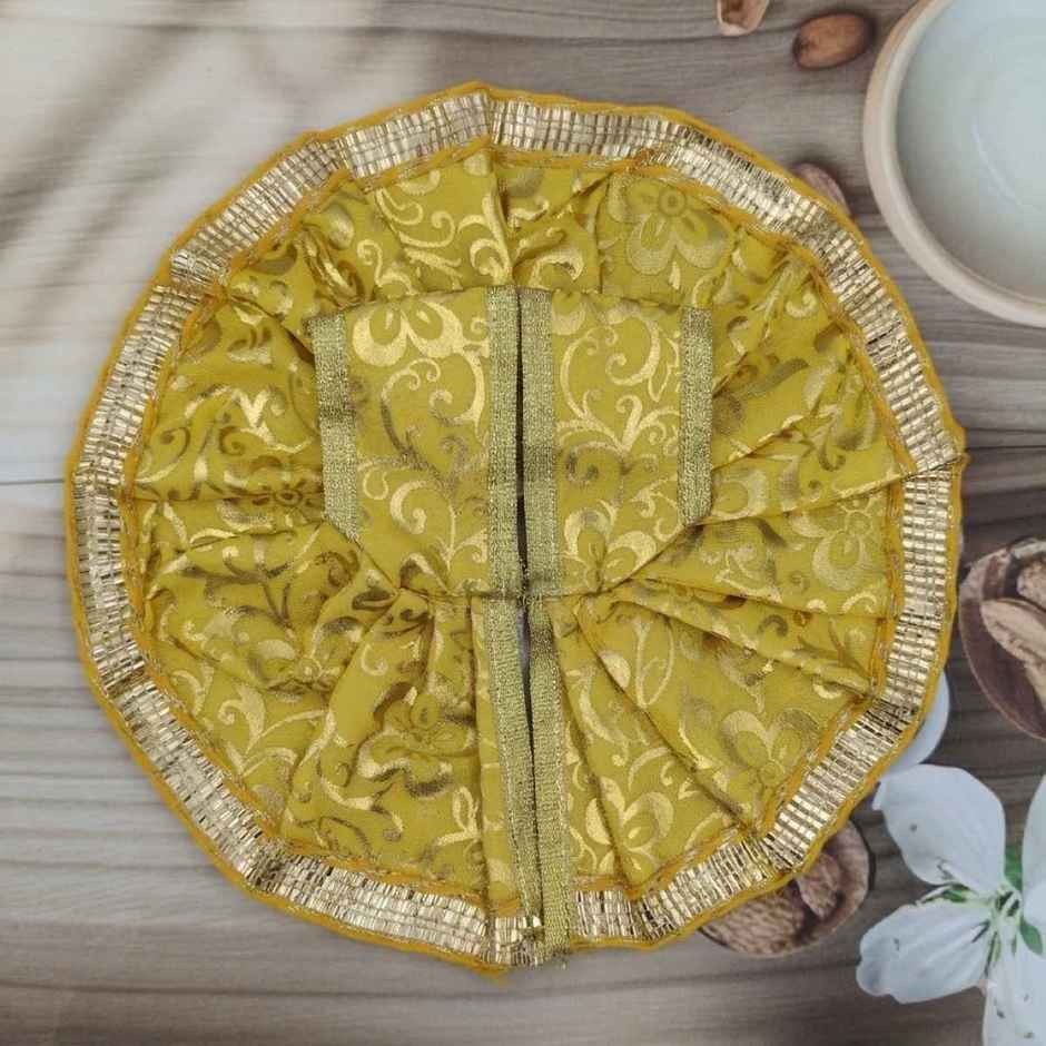 Gullak Laddu Gopal Foil Print Poshak | Yellow | Size 4