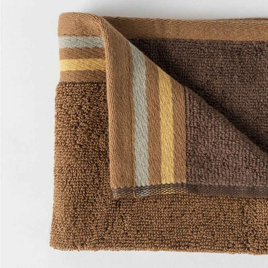 DDECOR Yarn Dyed Sporty Look Cotton Reversible 500 GSM Face Towel - Coffee Brown/Chocolate Brown