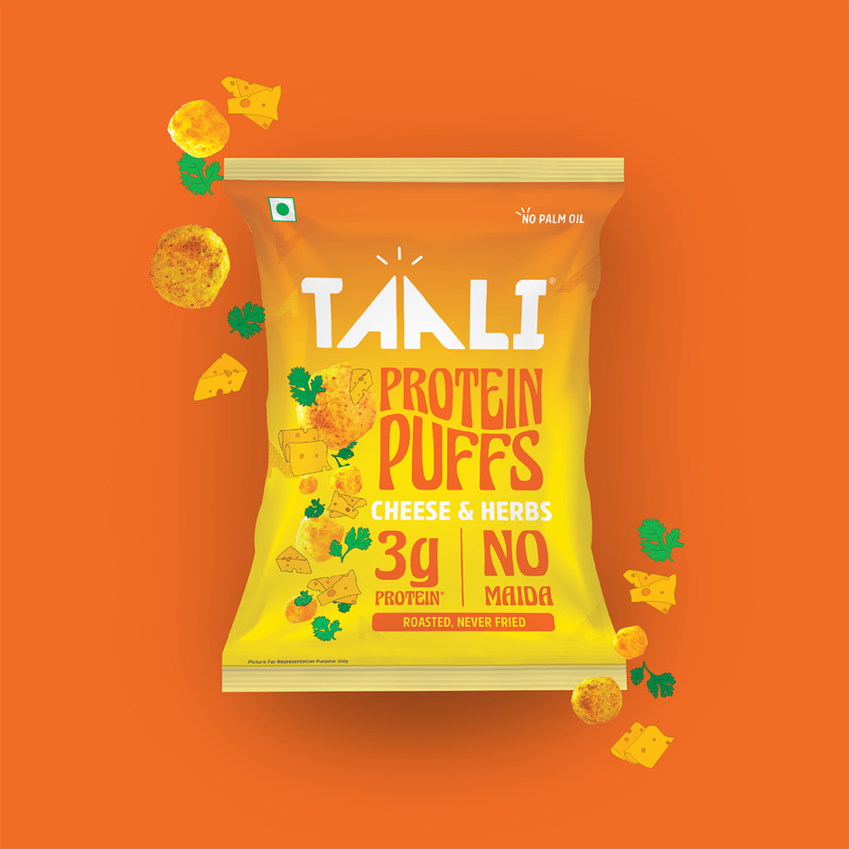 Taali Protein Puffs - Cheese Balls, Roasted, Corn & Jowar Puff, No Maida